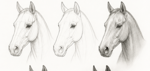 How to Draw Horse head Step by Step