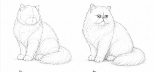 How to Draw Persian Cat Step by Step