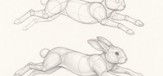 How to Draw Running Rabbit Step by Step