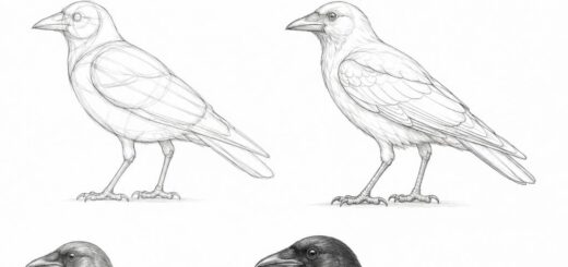 How to Draw Crow Step by Step